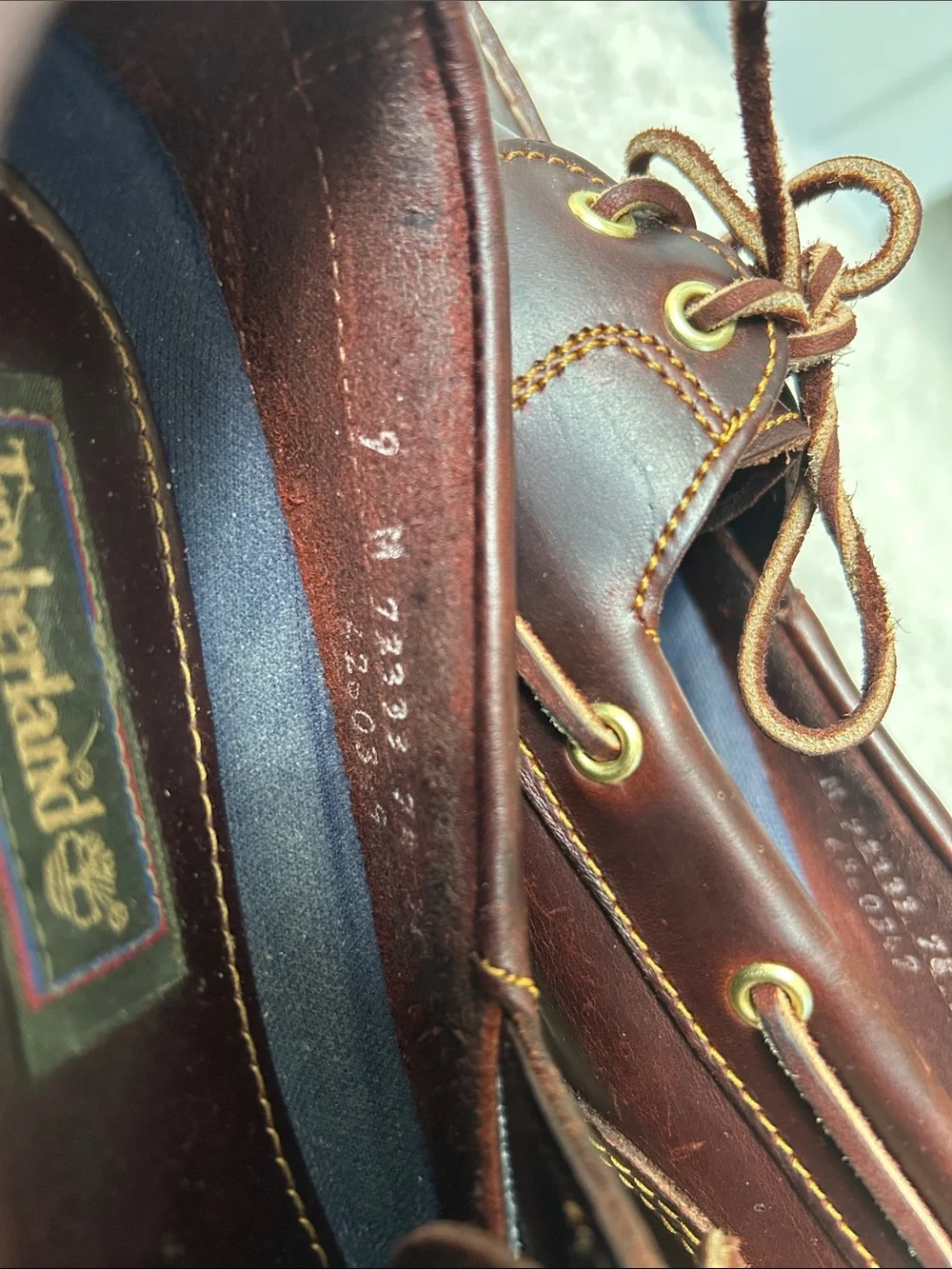 Timberland Men's Dark Brown Leather Boat Shoes Size 9